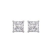 Glorious 1.00 Ct Princess Cut Lab Diamond Stud Earrings â€“ F-VS