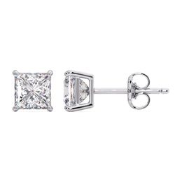 Elegant 0.50 Ct Princess Cut Lab Diamond Stud Earrings â€“ F-VS