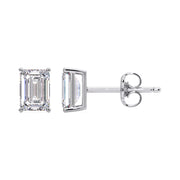 Luxury 1.00 Ct Emerald Cut Lab Diamond Stud Earrings | Royal F-VS Sparkle