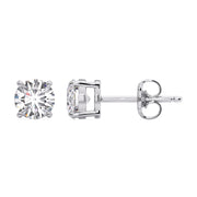 Premium 0.75 Ct Round Solitaire Lab Diamond Stud Earrings â€“ F-VS