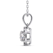 Classic 0.50 Ct Round Lab Grown Diamond Halo Pendant â€“ Everyday Luxury