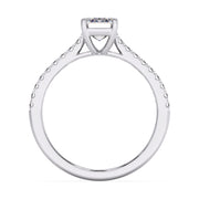 Timeless 1.00 Ct Emerald Cut Lab Diamond Split Pave Solitaire Ring â€“ F-VS White