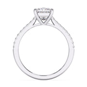 Elegant 1.00 Ct Square Princess Cut Lab Diamond Split Pave Solitaire Ring â€“ F-VS White