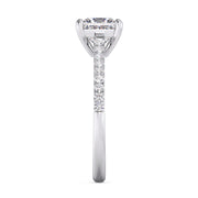 Elegant 1.00 Ct Square Princess Cut Lab Diamond Split Pave Solitaire Ring â€“ F-VS White