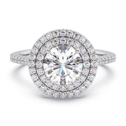 Glorious 1.50 Ct Round Lab Diamond Split Prong PavÃ© Engagement Ring