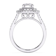 Majestic 1.00 Ct Round Brilliant Lab Diamond Multi-Pave Solitaire Ring - F-VS White