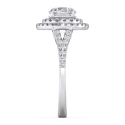 Majestic 1.00 Ct Round Brilliant Lab Diamond Multi-Pave Solitaire Ring - F-VS White