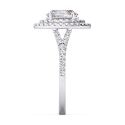 Radiant 1.00 Ct Oval Lab Diamond Split Prong Halo Ring
