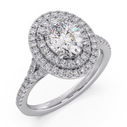 Radiant 1.00 Ct Oval Lab Diamond Split Prong Halo Ring