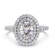 Radiant 1.00 Ct Oval Lab Diamond Split Prong Halo Ring