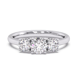 Classic 3-Stone Round Lab Diamond Elegant Trilogy Ring