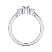 Graceful Oval Lab Diamond Three Stone Trilogy Ring