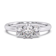 Graceful Oval Lab Diamond Three Stone Trilogy Ring