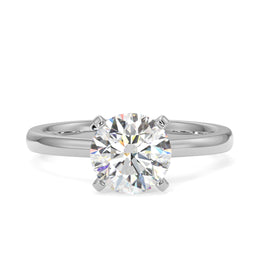 2.00 CT Round Lab Grown Diamond Solitaire Ring - F-VS | Brilliant Cut | Claw-Prong Setting in Gold & Platinum