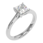 1.00 CT Princess Cut Lab Grown Diamond Solitaire Ring - F-VS | Square Diamond | Claw-Prong Setting | 9K/14K/18K Gold & Platinum