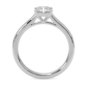 1.00 Ct Emerald Cut White Lab Diamond Solitaire Ring â€“ F-VS, Tiger Prong Setting