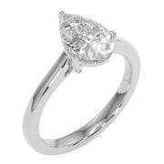 1.00 Ct Pear Shape Lab Grown Diamond Claw Prong Solitaire Ring â€“ F-VS