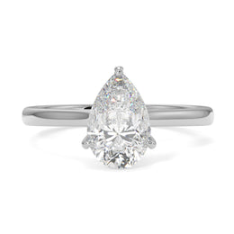 1.50 Ct Pear Shape Lab Grown Diamond Claw Prong Solitaire Engagement Ring â€“ F-VS