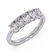 Graceful 0.20 Ct Oval Lab Diamond Five Stone Ring â€“ F-VS
