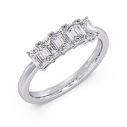 Regal 0.20 Ct Emerald Cut Lab Diamond Five Stone Ring â€“ F-VS