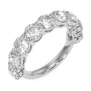 Classic 0.30 Ct Round Lab Diamond Half Eternity Band Ring - F-VS