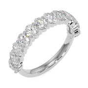 Delicate Oval Lab Diamond Half Eternity Band â€“ 0.10 Ct F-VS