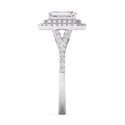Elegant 1.00 Ct Emerald Cut Lab Diamond PavÃ© Prong Ring