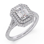 Elegant 1.00 Ct Emerald Cut Lab Diamond PavÃ© Prong Ring