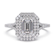 Elegant 1.00 Ct Emerald Cut Lab Diamond PavÃ© Prong Ring