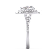 Opulent 1.00 Ct Pear Lab Diamond Double Halo Ring