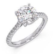 2.00 Ct Round Lab Grown Diamond Split PavÃ© Claw Prong Ring | F-VS Brilliant