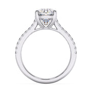 2.00 Ct Oval Lab Grown Diamond Split PavÃ© Claw Prong Ring | F-VS Fancy Cut