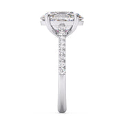 2.00 Ct Oval Lab Grown Diamond Split PavÃ© Claw Prong Ring | F-VS Fancy Cut