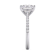 Glorious 2.00 Ct Square Princess Cut Lab Diamond Split Pave Engagement Ring â€“ F-VS White