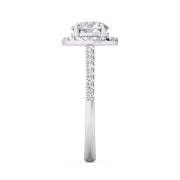 Royal 1.00 Ct Round Brilliant Lab Diamond Split Pave Solitaire Ring â€“ F-VS White