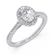 Delicate 0.75 Ct Oval Lab Diamond Split Prong Solitaire Ring â€“ F-VS White