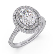 Glamorous 1.50 Ct Oval Lab Diamond Split Prong Statement Ring
