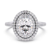 Glamorous 1.50 Ct Oval Lab Diamond Split Prong Statement Ring
