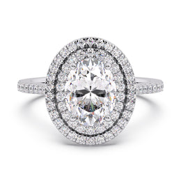 Glamorous 1.50 Ct Oval Lab Diamond Split Prong Statement Ring