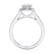 Glamorous 1.00 Ct Pear Cut Lab Diamond Split Pave Solitaire Engagement Ring â€“ F-VS White